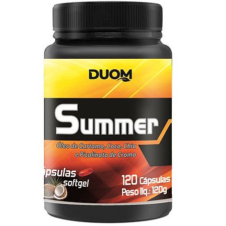 SUMMER ÓLEO DE CÁRTAMO, CHIA, COCO E CROMO 120 CÁPSULAS 1000 MG DUOM