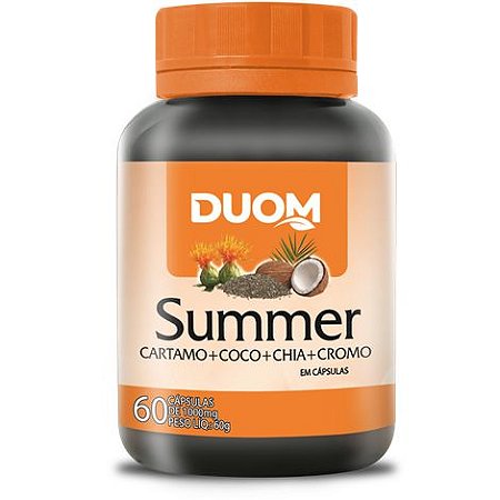 SUMMER ÓLEO DE CÁRTAMO, CHIA, COCO E CROMO 60 CÁPSULAS 1000 MG DUOM