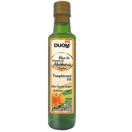 ÓLEO DE SEMENTE DE ABÓBORA PRENSADO À FRIO 250ML DUOM