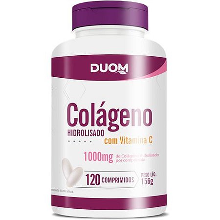 COLÁGENO COM VITAMINA C 1000 MG 120 CÁPSULAS DUOM