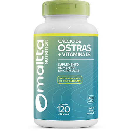 CÁLCIO DE OSTRAS COM VITAMINA D 120 CÁPSULAS MALTTA