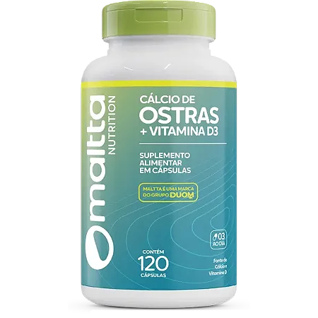 CÁLCIO DE OSTRAS COM VITAMINA D 120 CÁPSULAS MALTTA