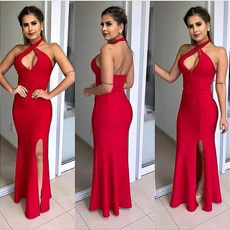 vestido longo colado de festa