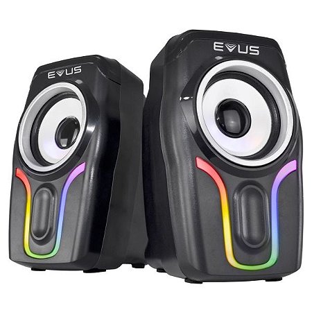 Caixa de Som Evus AS-225D Color Wave 2.0 RGB