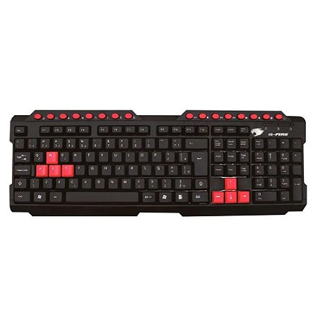 Teclado Gamer G-Fire KMG31 Preto/Vermelho