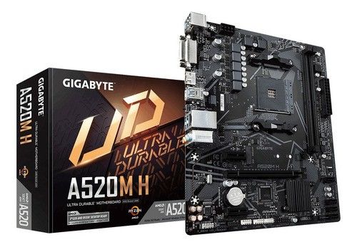 Placa mãe Gigabyte A520M H AM4 DDR4 A520