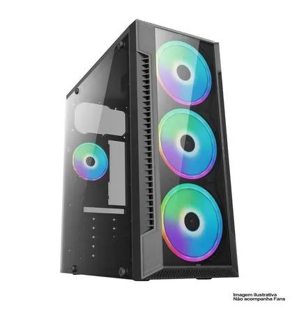 Gabinete Gamer Brazil PC C3147 Lateral de Vidro S/fans