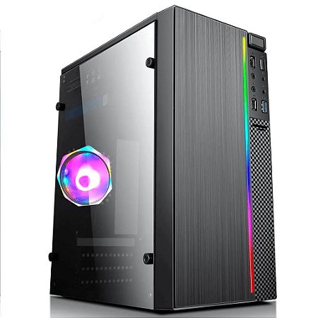 Gabinete Pixxo Cg265lg Micro-Tower RGB Black C/Fan