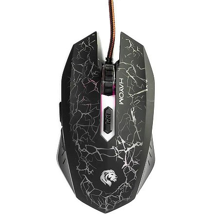 Mouse Gamer Hayom MU-2912 2400DPI 6 Botões Preto com LED