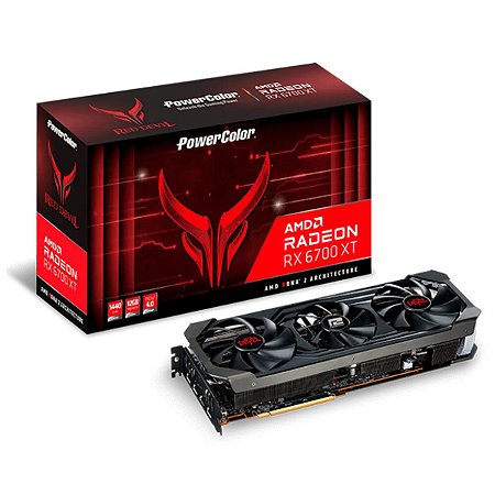 Placa de Vídeo PowerColor Red Devil Radeon RX 6700 XT 12GB GDDR6  - AXRX 6700XT 12GBD6-3DHEOC