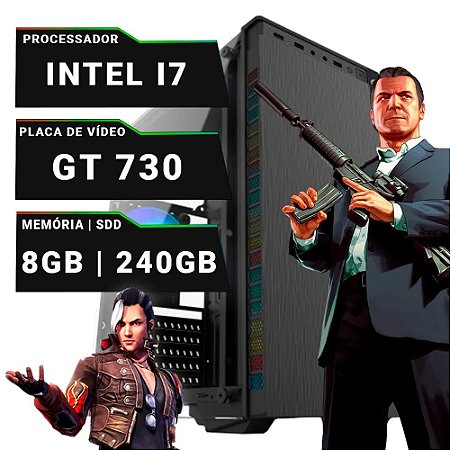 Pc Computador Gamer Intel I7, SSD 240GB, 8GB, Placa de Video Nvidia 2GB