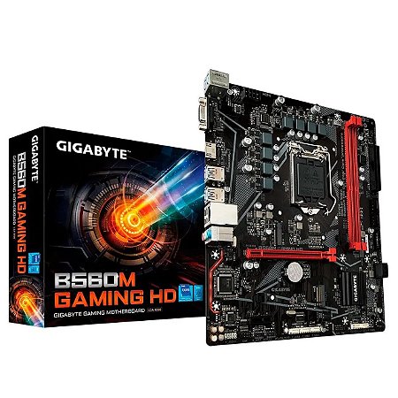 Placa Mãe Gigabyte B560M Gaming HD Led RGB DDR4 mATX Lga 1200 10ª e 11ª Geração