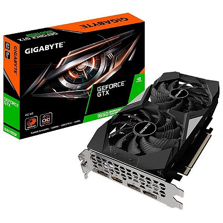 Placa de Vídeo Gigabyte GeForce GTX 1660 Super OC 6GB GDDR6 192Bits GV-N166SOC-6GD