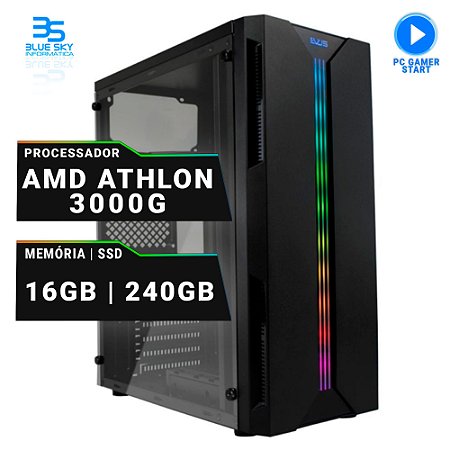 Computador Gamer AMD Athlon 3000G, SSD 240GB, 16GB DDR4, 400W