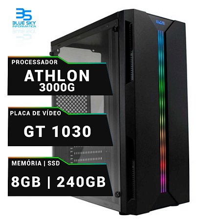 Computador AMD Athlon 3000G, GT 1030, SSD 240GB, 8GB DDR4, 400W