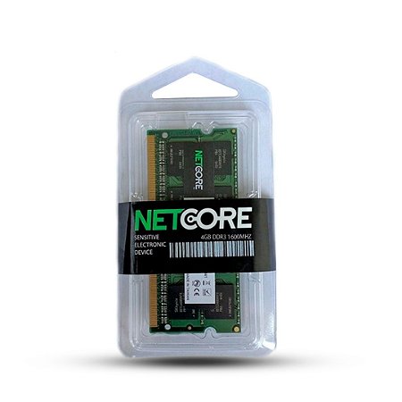 Memória Ram Notebook Netcore 4GB DDR3 udimm 1600MHz - NET34096SO16LV