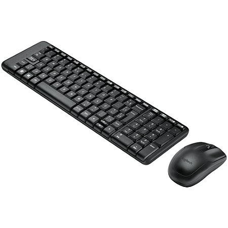 Teclado e Mouse Logitech MK220 Sem Fio Compacto Preto ABNT2 920-004431