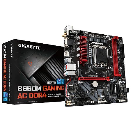 Placa Mae Gigabyte B660M Gaming AC DDR4 Socket 1700 Micro-ATX Chipset intel B660