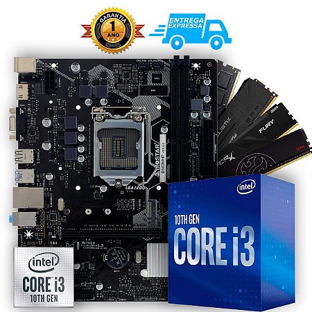 Kit Upgrade Gamer Intel i3 10100F +Placa mãe B560m +8GB DDR4 - Blue Sky  Informática - 10 Anos !
