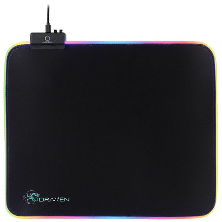 Mouse Pad MousePad Gamer Led RGB Draxen Preto 360x300 - DN40