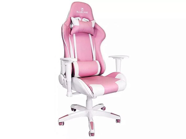 Cadeira Gamer Titanium Giratória Reclinável Branco Rosa