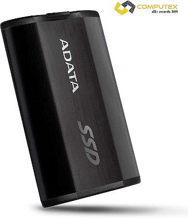 SSD Externo Adata 512GB PS5 e XBOX X Portatil USB 3.2 Tipo C Black - ASE800