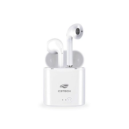 Fone de Ouvido Bluetooth 5.0 TWS Branco C3 Tech EP-TWS-20WH