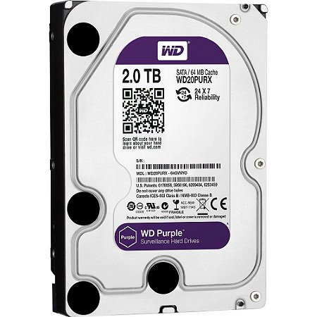 HD Sata Western Digital Purple 2TB  Sugerido pela Intelbras