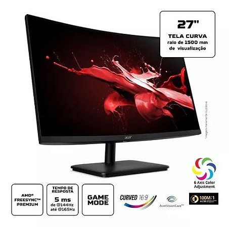 Monitor Gamer Acer Ed270r 27 Led Full Hd Curvo 180hz 1ms