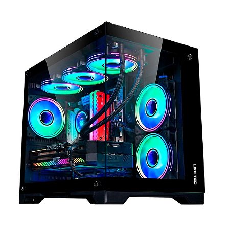 Gabinete Gamer Liketec Mad Rock Preto Cubo Aquário Sem Fans