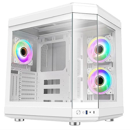 Gabinete Gamer Liketec Unreal Snow Lateral Vidro - Branco