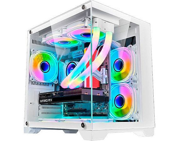 Gabinete Gamer K-mex Space Aqua CG-W1KN Branco M-ATX Sem FAN