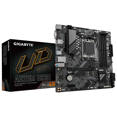 Placa Mãe Gigabyte A620M DS3H 1.1 AMD AM5 Micro ATX DDR5