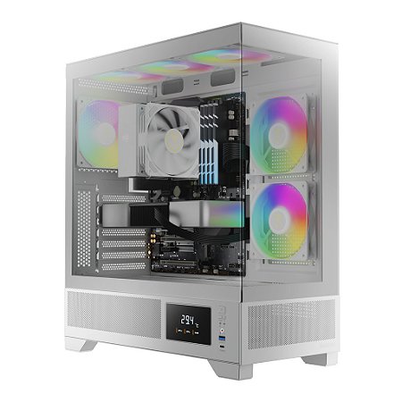 Gabinete Gamer Gamdias Atlas M1 WH Com 3 Fans RGB ATX Branco