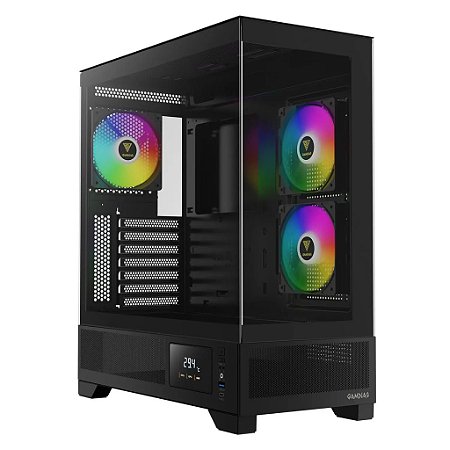 Gabinete Gamer Gamdias Atlas M1 Com 3 Fans RGB ATX Preto