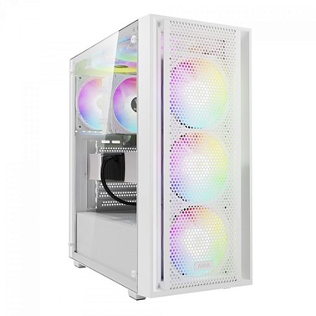 Gabinete Gamer Gamdias Aura GC2 Elite 3 Fans RGB ATX Branco