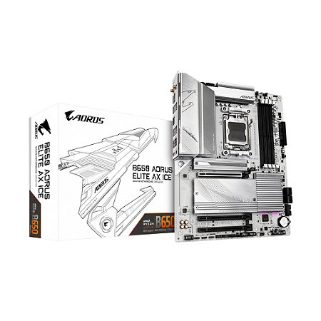 Placa Mãe Gigabyte B650 Aorus Elite AX Ice AMD AM5 ATX DDR5