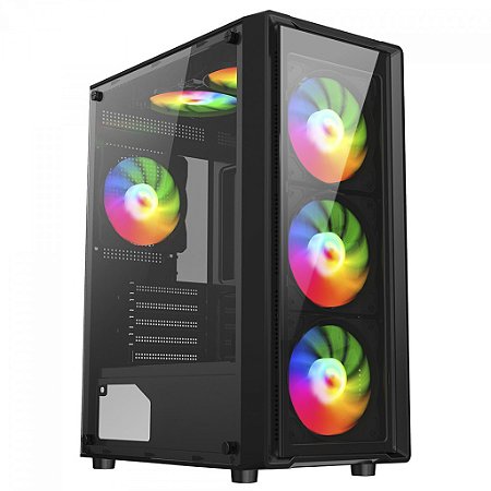 Gabinete Gamer Liketec Sigma Com 3 Fans RGB ATX Preto