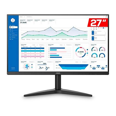 Monitor Aoc Full HD 27" Adaptive-Sync 75Hz HDMI Preto 27B1HM