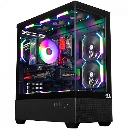 Gabinete Gamer Redragon Reflect Flow Mid Tower S/ Fans Preto