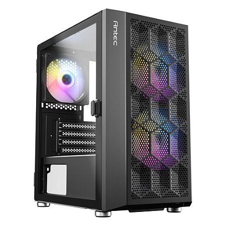 Gabinete Gamer Antec NX200M Mini Tower M-ATX 3 Fans RGB Pret