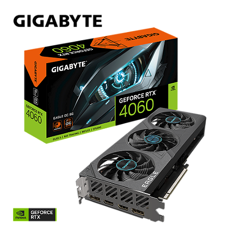 Placa Vídeo RTX 4060 Gigabyte Eagle Triple Fan OC NVIDIA 8GB