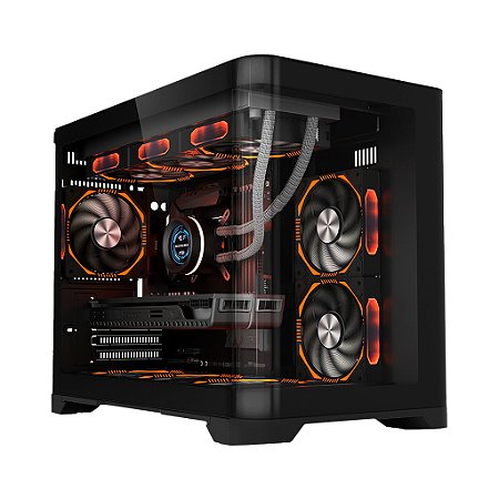 Gabinete Gamer Liketec Madness Mid Tower M-ATX S/ Fans Preto