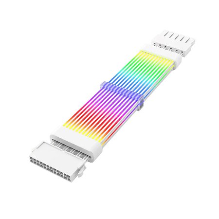 Cabo Extensor Sleeved DarkFlash Aigo LG-01 ARGB 24PIN Branco