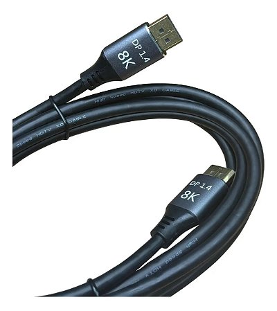 Cabo DisplayPort MD9 1.4 1,80m 8K 60Hz HDR Cinza