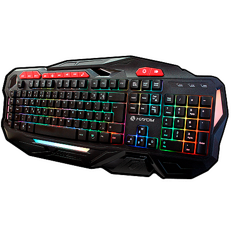 Teclado Gamer Semi Mecânico Hayom Preto Iluminação Led