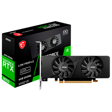 Placa De Vídeo MSI GeForce RTX 3050 LP 6GB OC GDDR6 96Bits