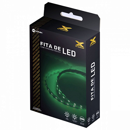 Fita Led Vinik VX Gaming Conector Molex Verde 1 Metro LDM1