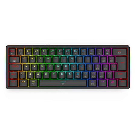 Teclado Mecânico Redragon Akali Preto RGB Switch Marrom