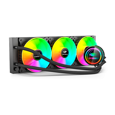 Water Cooler C3Tech Gaming Preto RGB 360mm - FC-W360RGB